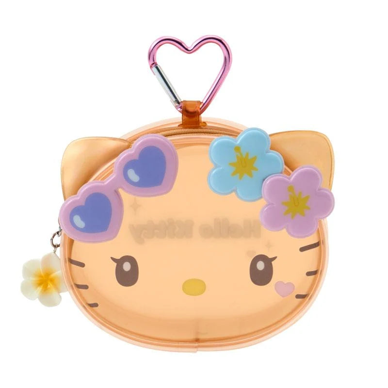 SANRIO | Hello Kitty Face-Shaped Clear Mini Pouch 120×40×95mm (Sparkling Summer)