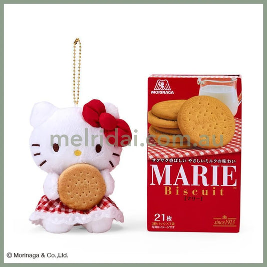 【Best Before 2025.7.31】Sanrio × Morinaga | Hello Kitty Mary Biscuit & Mascot Holder / Plush Keychain 14.3×8.5×14.8cm