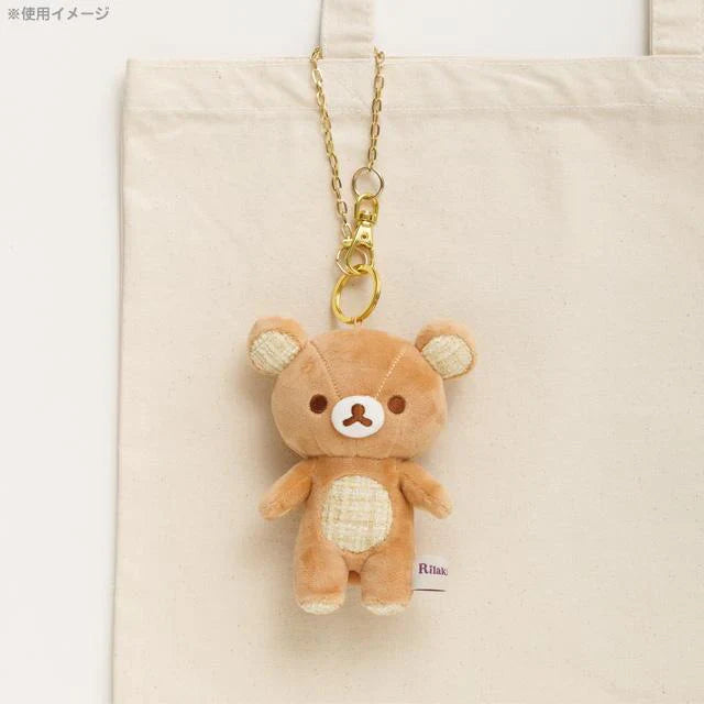 San-X | Rilakkuma Korilakkuma Burasage Tweed Plush Mascot Holder Keychain H130×W100×D55Mm (Lovely