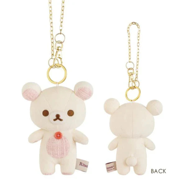 San-X | Rilakkuma Korilakkuma Burasage Tweed Plush Mascot Holder Keychain H130×W100×D55Mm (Lovely