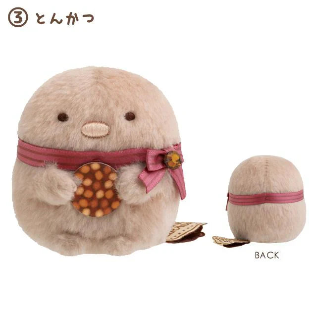 SAN-X | Sumikko Gurashi mini Tenori Plush Doll 60×55×50mm (Chocolate Fair at Sumikko Cafe) Tonkatsu 炸猪排