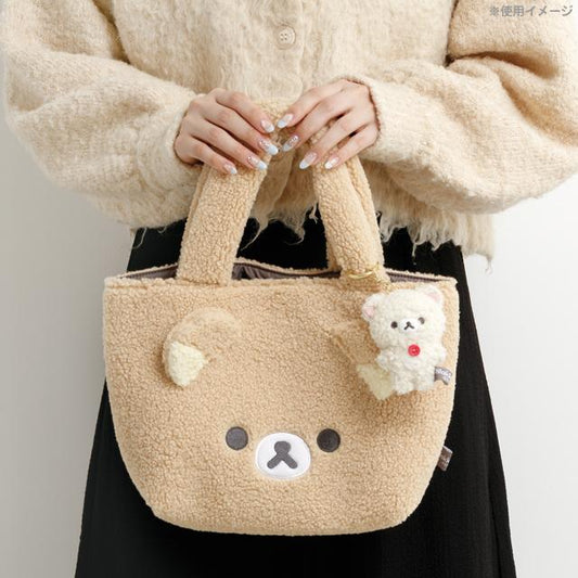 SAN-X | Rilakkuma Korilakkuma Plush Keychain Bag Charm 85×70×45mm (New Basic BOA ITEMS Moko Moko Fluffy)
