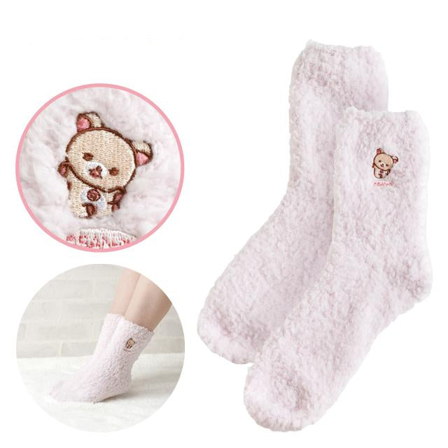 SAN-X | Rilakkuma Korilakkuma Chilling Room Socks 23~25cm (Sleeping Together Series)