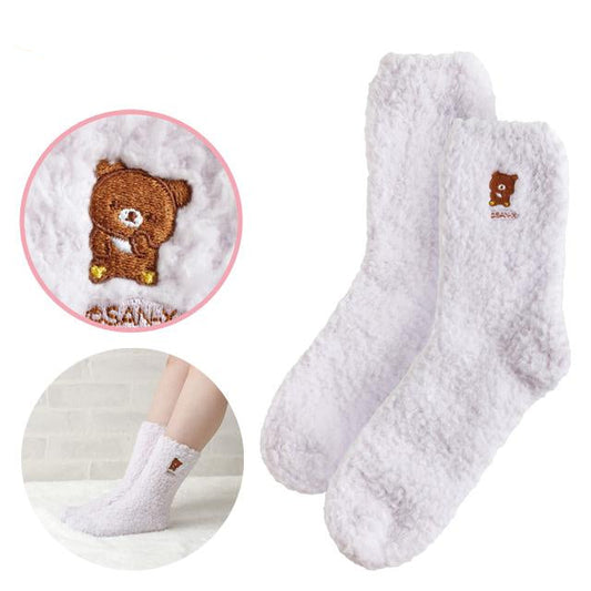 SAN-X | Rilakkuma Chairoikoguma Chilling Room Socks 23~25cm (Sleeping Together Series)
