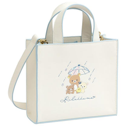 SAN-X | Rilakkuma Beige 2Way Mini Shoulder Bag 180×200×70mm (Umbrella Rain then Sunny)