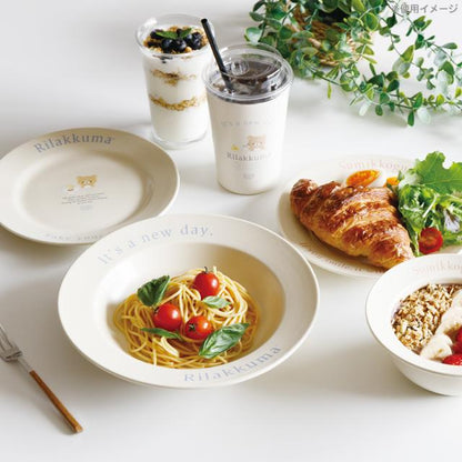 SAN-X | Rilakkuma Ceramic Bowl Beige φ160mm (Lettering)