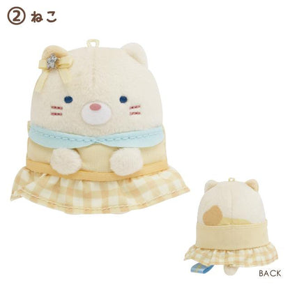 SAN-X | Sumikko Gurashi Tenori Plush Toy 60mm Approx. (Dreaming Idol Gingham Angel Wings) 2. Neko 猫咪