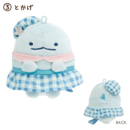 SAN-X | Sumikko Gurashi Tenori Plush Toy 60mm Approx. (Dreaming Idol Gingham Angel Wings) 3. Tokage 恐龙/水龙