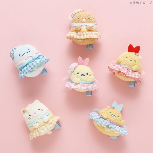 SAN-X | Sumikko Gurashi Tenori Plush Toy 60mm Approx. (Dreaming Idol Gingham Angel Wings)