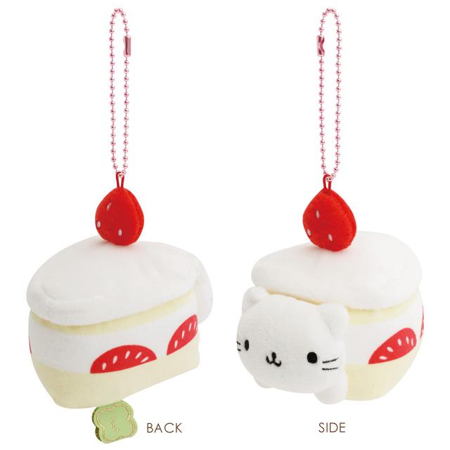 SAN-X | Retro Shortcake Cat Keychain Plush Bag Charm Mascot 85×85×60mm (Always Together)