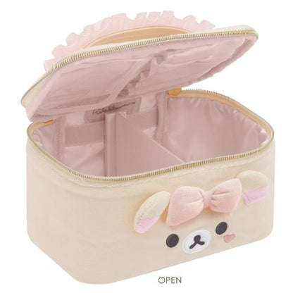 SAN-X | Korilakkuma Vanity Pouch 120×190×120mm (Makeup Rilakkuma Tulle Ribbon Face)