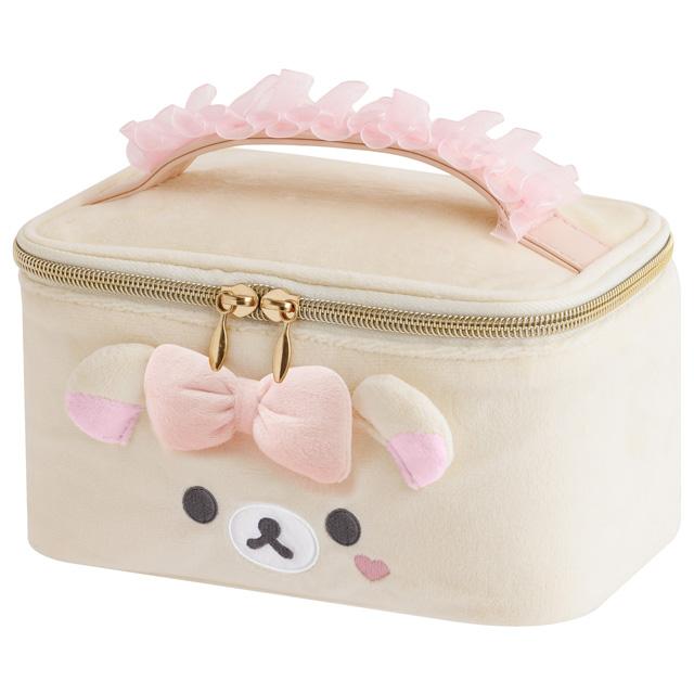 SAN-X | Korilakkuma Vanity Pouch 120×190×120mm (Makeup Rilakkuma Tulle Ribbon Face)