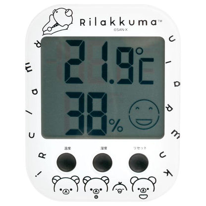 SAN-X | Rilakkuma Room Thermometer Hygrometer 121×94×18mm (BASIC RILAKKUMA MONOCHROME)