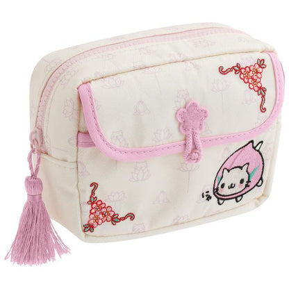 SAN-X | Nyan Nyan Nyanko Cosmetic Embroidered Pouch 90×120×50mm (San-X Universe Blue)