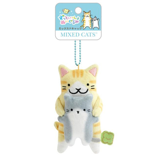 SAN-X | Mixed Cats Mascot Holder Bag Charm Keychain 125×70×50mm (Always Together)