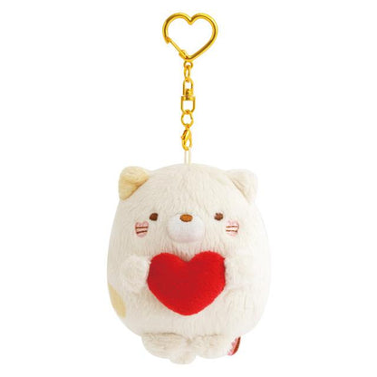 San-X | Sumikko Gurashi Neko Hanging Plush Toy Bag Charm Keychain 90×90×65mm (San-X Universe Heart)