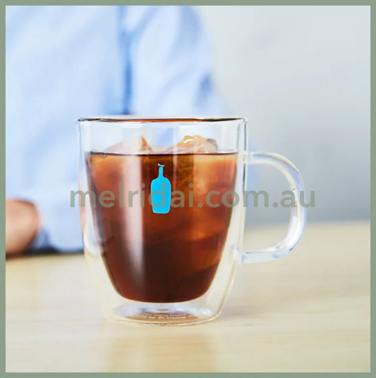 Blue Bottledouble Wall Glass Mug 295Ml
