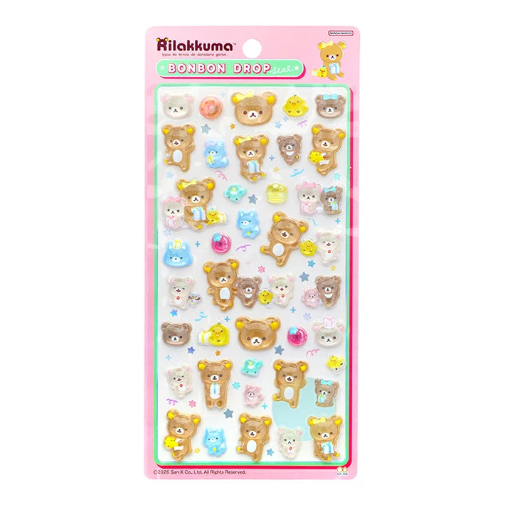 SAN-X | Rilakkuma Bonbon Drop Stickers 95x170x5mm (Friendly Pattern)