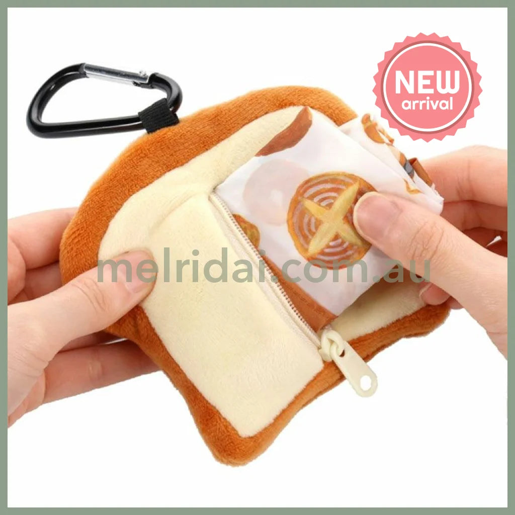 BREAD DOROBO | Foldable Eco Bag with Pouch Shopping Bag Keychain (110×120mm & 480×260mm)