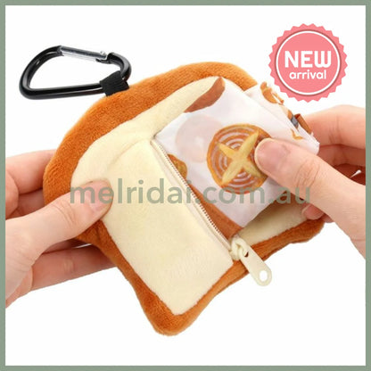 BREAD DOROBO | Foldable Eco Bag with Pouch Shopping Bag Keychain (110×120mm & 480×260mm)