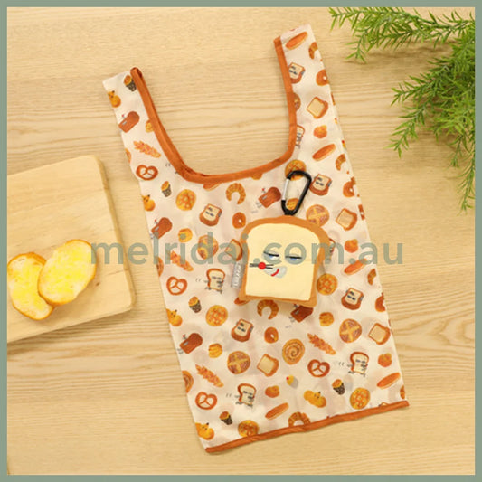 BREAD DOROBO | Foldable Eco Bag with Pouch Shopping Bag Keychain (110×120mm & 480×260mm)