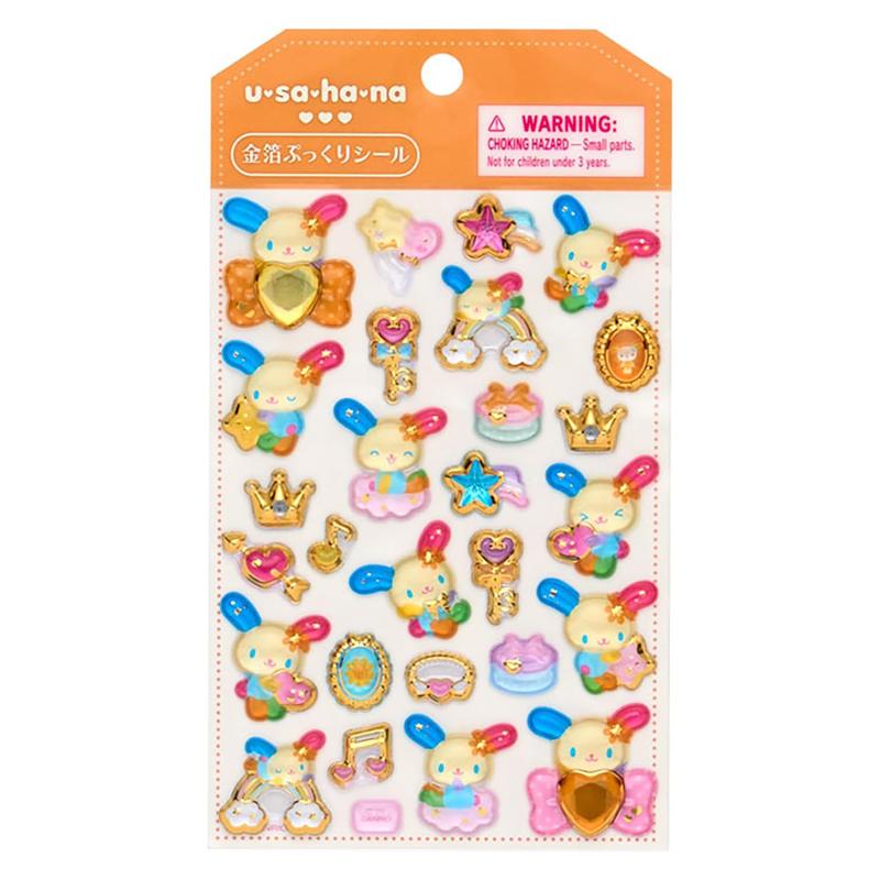 SANRIO | Usahana Gold Foil Puffy Sticker 95×5×160mm