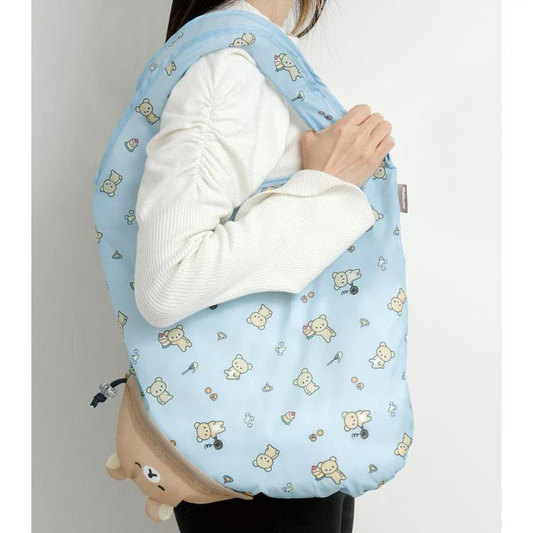 SAN-X | Rilakkuma Kiiroitori Ecoron Shirokuma Pink Eco Bag 575 x 370 mm (Rolled up for storage No folding required)