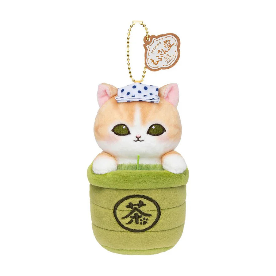 MOFUSAND | Cat Plush Keychain Bag Charm 130×93×100mm (Wagashi Nyan Mascot Tea Matcha)