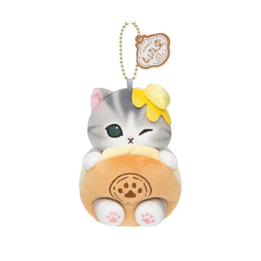 MOFUSAND | Cat Plush Keychain Bag Charm 130×93×100mm (Wagashi Nyan Mascot Dorayaki)