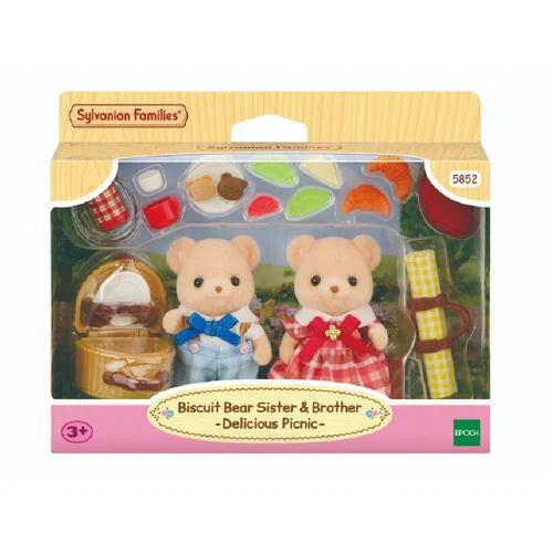 Sylvanian Famalies | Biscuit Bear Sister & Brother - Delicious Picnic - 5852