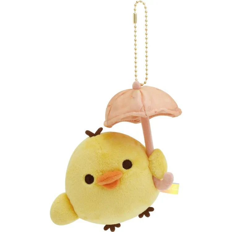 SAN-X | Rilakkuma Kiiroitori Yellow Chick Plush Keychain Mascot Holder 105×120×75mm (Umbrella Rain then Sunny)