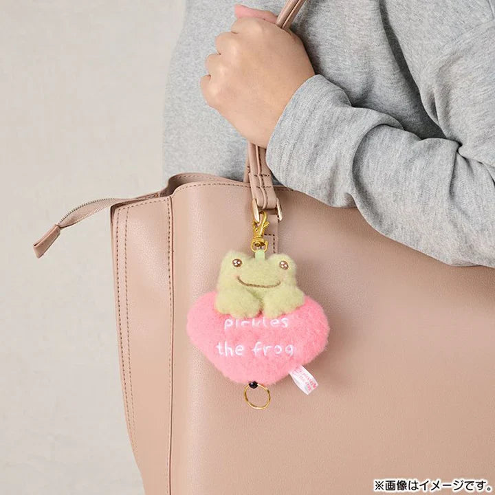 Pickles the Frog | Reel Plush Keychain Bag Charm 130×80×40mm (Smile Heart)