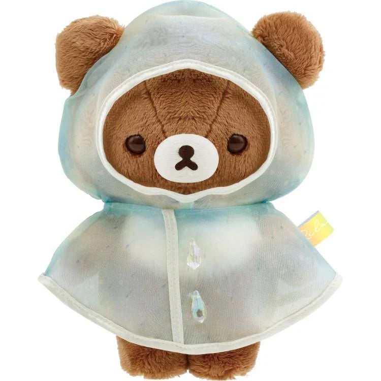 SAN-X | Rilakkuma Chairoikoguma Plush Doll Toy 210×145×85mm (Umbrella Rain then Sunny)