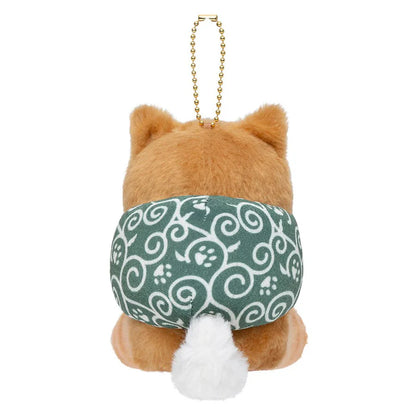 MOFUSAND | Cat Plush Keychain Bag Charm 130×94×120mm (Red Shiba Inu Nyan Furoshiki)