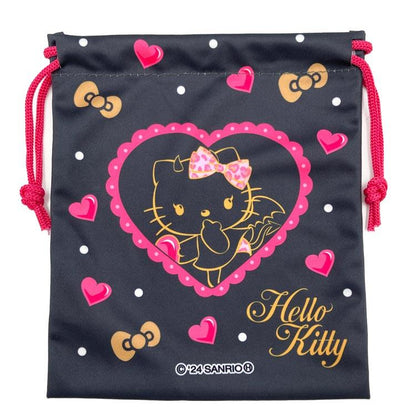 SANRIO | Hello Kitty Little Devil Black Pink Drawstring Bag 200×165×5mm (Gogo Gal Collection)