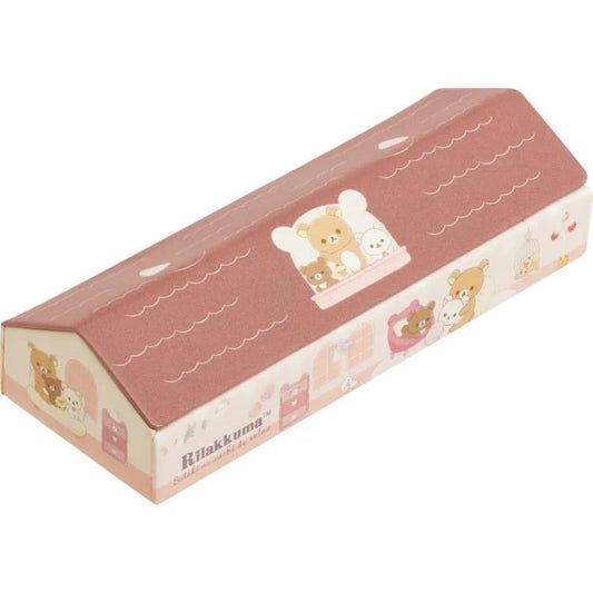 San-X | Rilakkuma Glasses Case & Cleaner 205×65×45Mm (Lovely House)