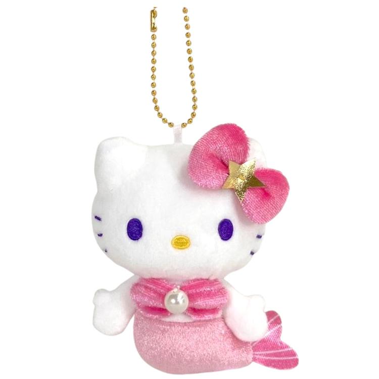 SANRIO | Hello Kitty Mermaid Pink Mascot Holder Plush Keychain 10cm Approx. (50th Anniversary)