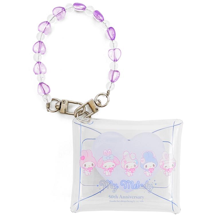 SANRIO | Clear Multi Case with Colorful Bead Chain 90×75×20mm (My Melody 50th Anniversary)