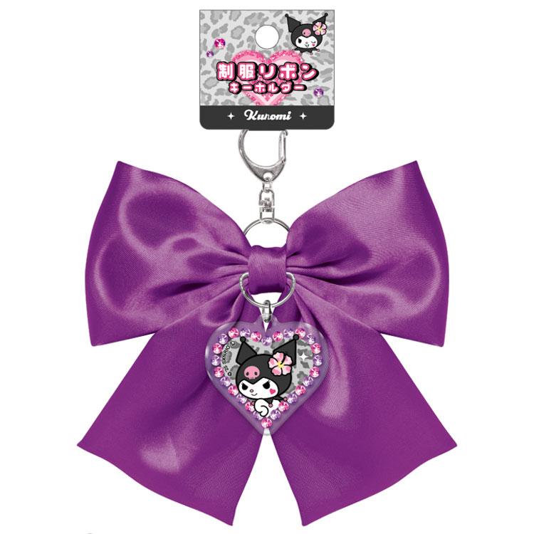 SANRIO | Uniform Ribbon Keychain H140×W110×D4mm (Kuromi)