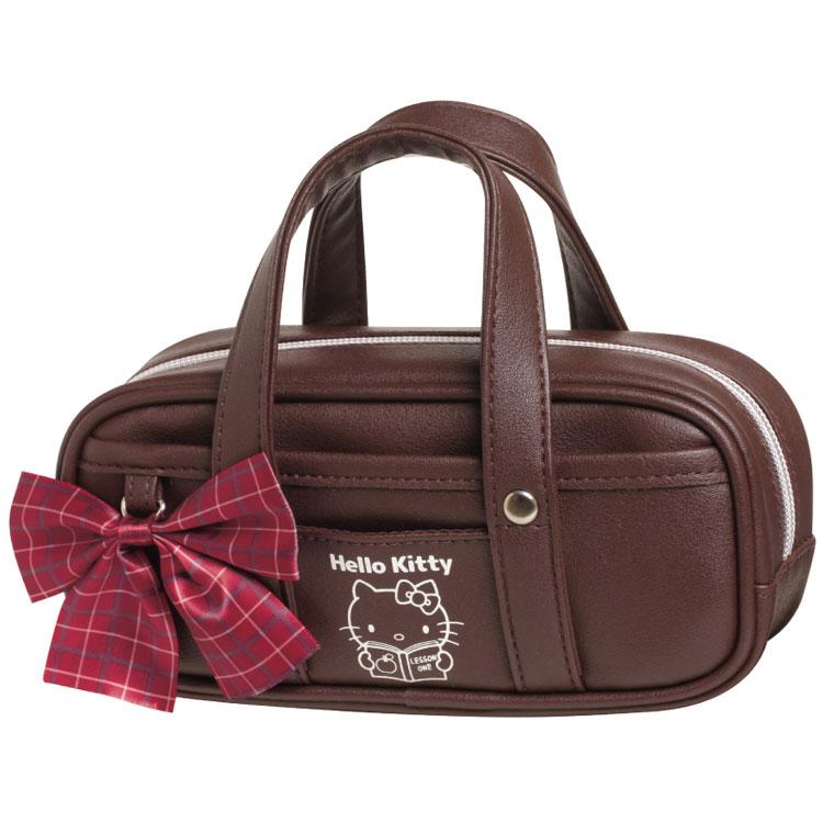 SANRIO | Boston Bag Pen Case Gogo Gal Collection Brown 80×190×55mm (Hello Kitty)
