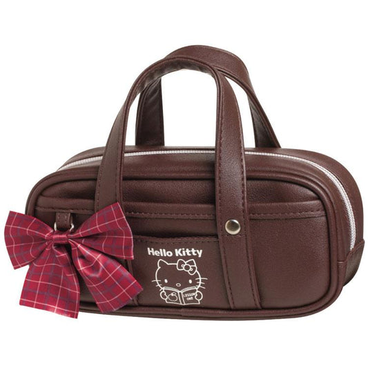 SANRIO | Boston Bag Pen Case Gogo Gal Collection Brown 80×190×55mm (Hello Kitty)