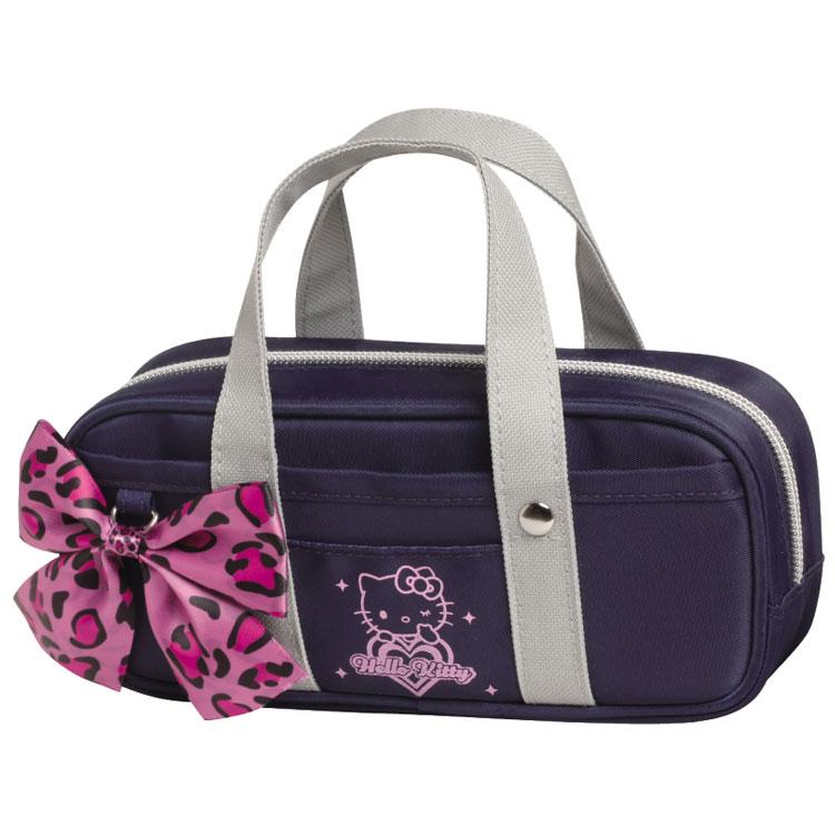 SANRIO | Boston Bag Pen Case Gogo Gal Collection Leopard Pink 80×190×55mm (Hello Kitty)