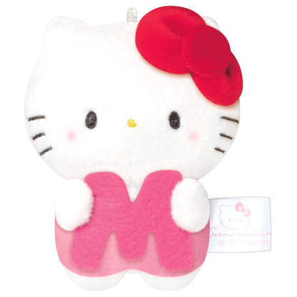 Sanrio × Mochimochi Panda | Hello Kitty Mascot Holder Plush Keychain H80×W60×D35mm (English Alphabet M)