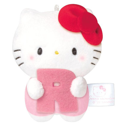 Sanrio × Mochimochi Panda | Hello Kitty Mascot Holder Plush Keychain H80×W60×D35mm (English Alphabet R)
