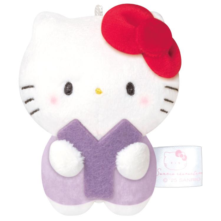 Sanrio × Mochimochi Panda | Hello Kitty Mascot Holder Plush Keychain H80×W60×D35mm (English Alphabet Y)