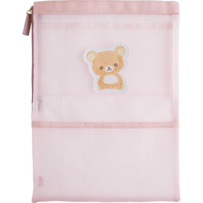 SAN-X | Rilakkuma A4 Flat Mesh Pouch Bag in Bag 80×100mm (Pink)