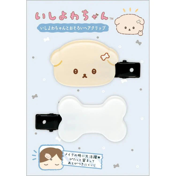 【Made in Japan】SAN-X | Bangs Clip Set Hair Clip 25×50mm (Ishiyowa-chan/Ishiyowachan Daily Life Face & Bone)