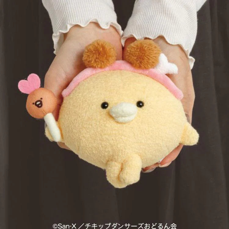SAN-X | Chickip Dancers Fried Chicken Love Bone Plush Toy 140×140×75mm (Karaage Love)