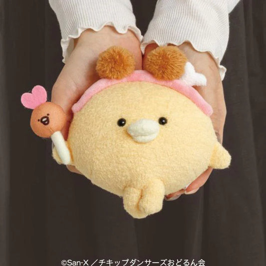 SAN-X | Chickip Dancers Fried Chicken Love Bone Plush Toy 140×140×75mm (Karaage Love)