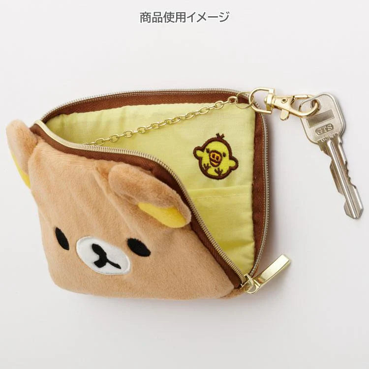 SAN-X | Rilakkuma Plush Square Pass Case Pouch Reel 100×130×20mm